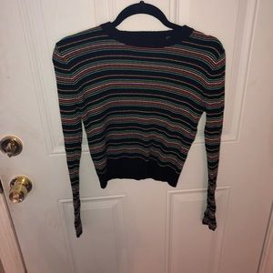 Striped cropped sweater